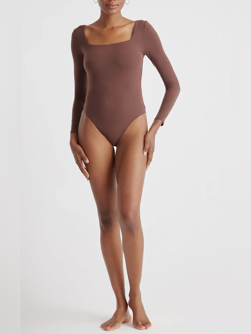 Second Skin Square Neck Long Sleeve Bodysuit